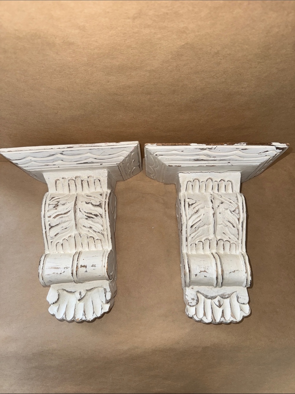 Vintage white corbels/shelves